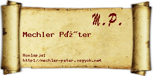 Mechler Péter névjegykártya