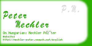 peter mechler business card